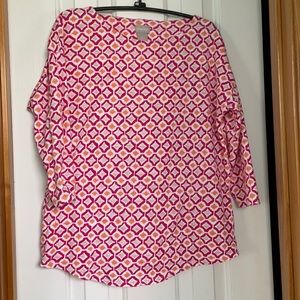 Chico’s size 0 (small) 3/4 sleeve print tee